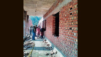 The issues were brought to light by local MLA Kulwant Singh, who, through a letter, alerted the Mohali deputy commissioner (DC) about serious safety lapses in the construction of the first floor. (HT Photo)