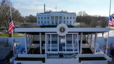 Workers continue with the finishing touches on the presidential reviewing stand on Pennsylvania outside the White House Thursday, Jan. 16, 2025, in Washington, ahead of President-elect Donald Trump's inauguration. (AP) Workers continue with the finishing touches on the presidential reviewing stand on Pennsylvania outside the White House Thursday, Jan. 16, 2025, in Washington, ahead of President-elect Donald Trump's inauguration. (AP)