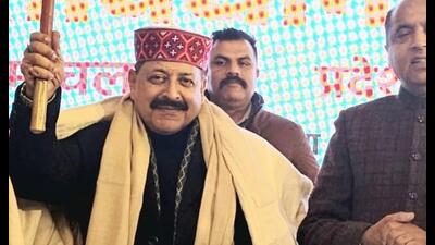 Union minister of state Jitendra Singh at an event in Shimla on Friday. (HT photo)