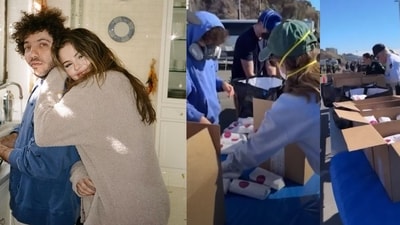 Selena Gomez and Benny Blanco seen volunteering amid LA wildfire (Selena Gomez Instagram) Selena Gomez and Benny Blanco seen volunteering amid LA wildfire (Selena Gomez Instagram)