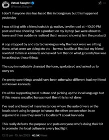 An X post that prompted a debate among social media users.