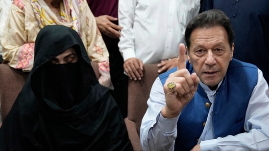A court sentenced Bushra Khan, the wife of former Pakistani Prime Minister Imran Khan, and her husband to seven years in prison on Friday for their roles in a land corruption case. (AP/K.M. Chaudary)