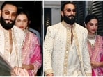 Ranveer Singh and Deepika Padukone attended his cousin's wedding. Ranveer Singh and Deepika Padukone attended his cousin's wedding.