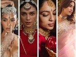 (L to R) Kim Kardashian, Aditi Rao, Hydari, Sobhita, Janhvi Kapoor