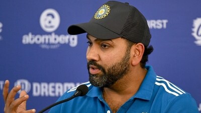 Indian cricket captain Rohit Sharma reacts during a press conference in Mumbai on January 18, 2025. (Photo by Indranil Mukherjee / AFP) (AFP)