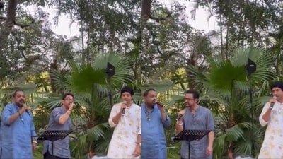 Shankar Mahadevan, Aamir Khan, and Farhan Akhtar sang together recently. Shankar Mahadevan, Aamir Khan, and Farhan Akhtar sang together recently.