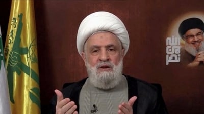 In a speech on Saturday, Hezbollah leader Naim Qassem congratulated Palestinians on the ceasefire agreement in Gaza, claiming it demonstrated the "persistence of resistance" against Israel. ( REUTERS)