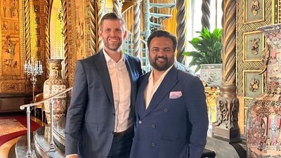 Kalpesh Mehta, founder of Tribeca Developers and licensed partner for the Trump Organisation in India, met Donald Trump’s son, Eric Trump, at the prestigious Mar-a-Lago Club in Florida and discussed the new Trump India projects with him. (Tribeca )