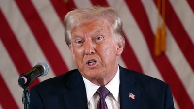 FILE - President-elect Donald Trump speaks at a meeting with Republican governors at Mar-a-Lago, on Jan. 9, 2025, in Palm Beach, Florida. (AP Photo/Evan Vucci, File) (AP) FILE - President-elect Donald Trump speaks at a meeting with Republican governors at Mar-a-Lago, on Jan. 9, 2025, in Palm Beach, Florida. (AP Photo/Evan Vucci, File) (AP)