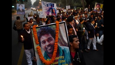 The fact that suicides in higher education institutes continue despite the 2012 Regulations indicates there is a need to treat caste discrimination as a criminal act. Only then can it be brought under check. (Photo by Ravi Choudhary/ Hindustan Times) (Hindustan Times)