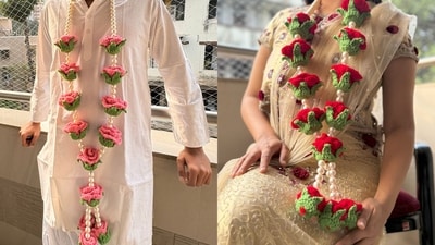 Crochet jaimalas are the latest trend to book for the wedding season.