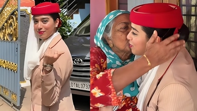 An Emirates flight attendant surprised her grandmother in Kerala on her birthday after two years apart. (Instagram/zainabroshna) An Emirates flight attendant surprised her grandmother in Kerala on her birthday after two years apart. (Instagram/zainabroshna)