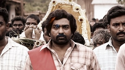 Vijay Sethupathi in a still from Viduthalai 2. Vijay Sethupathi in a still from Viduthalai 2.