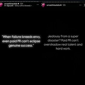 Urvashi took to her Instagram Stories and shared cryptic notes. Urvashi took to her Instagram Stories and shared cryptic notes.