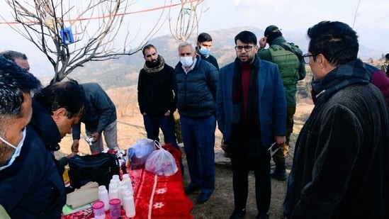 Officials visited Badhal village in Kotranka subdivision of the Rajouri district to access the ground situation. (Source: X) (HT_PRINT)