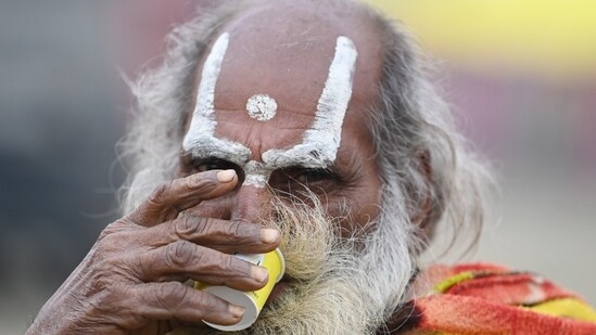 Monday, January 13, 2025, marked the beginning of Mahakumbh, one of the largest religious gatherings in the world, in Prayagraj, Uttar Pradesh.(Hindustan Times/Deepak Gupta)