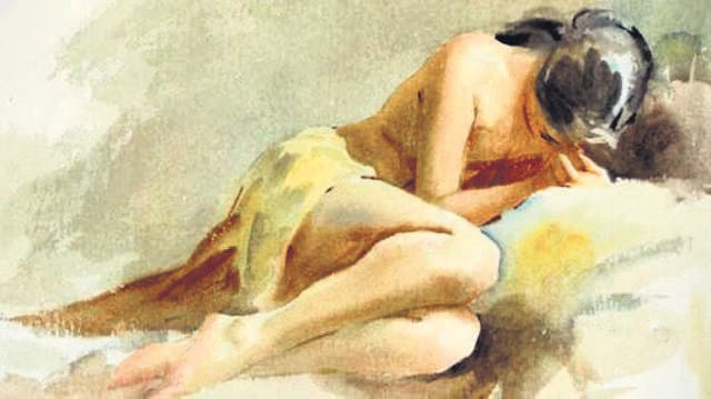 The exhibition showcases for the first time semi-nude figurative paintings by the artist. (HT) The exhibition showcases for the first time semi-nude figurative paintings by the artist. (HT)