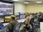Officials inside the Integrated Control and Command Centre for crowd management during the Maha Kumbh Mela 2025, in Mahakumbh nagar, Uttar Pradesh. Officials inside the Integrated Control and Command Centre for crowd management during the Maha Kumbh Mela 2025, in Mahakumbh nagar, Uttar Pradesh.
