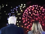 President-elect Donald Trump, Melania Trump and family watch fireworks at Trump National Golf Club, Saturday, Jan. 18, 2025, in Sterling, Va. (AP Photo/Alex Brandon, Pool) President-elect Donald Trump, Melania Trump and family watch fireworks at Trump National Golf Club, Saturday, Jan. 18, 2025, in Sterling, Va. (AP Photo/Alex Brandon, Pool)