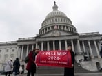 Supporters of President-elect Donald Trump take pictures as they celebrate outside of the U.S. Capitol, Sunday, Jan. 19, 2025, in Washington. (AP Photo)