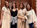 Dakota Johnson visits Sabyasachi store in Mumbai with Gayatri Joshi and Sonali Bendre.