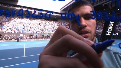 Carlos Alcaraz had a special message for Jack Draper. Carlos Alcaraz had a special message for Jack Draper.