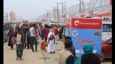Billboards and hoardings have been put up by various brands at the ongoing Mahakumbh in Prayagraj. (Sourced) Billboards and hoardings have been put up by various brands at the ongoing Mahakumbh in Prayagraj. (Sourced)