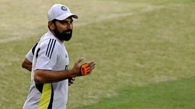 India's Mohammed Shami attends a practice session. (AFP) India's Mohammed Shami attends a practice session. (AFP)