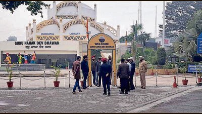 MC officials reviewing arrangements at Guru Nanak Dev Bhawan in Ludhiana on Sunday (HT Photo) MC officials reviewing arrangements at Guru Nanak Dev Bhawan in Ludhiana on Sunday (HT Photo)