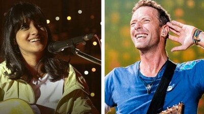 Jasleen Royal performed with Chris Martin in Mumbai. Jasleen Royal performed with Chris Martin in Mumbai.