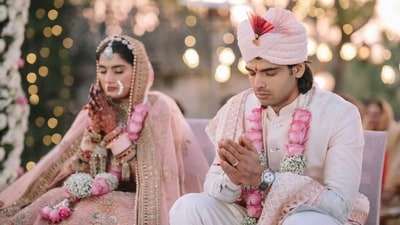 Neeraj Chopra got married to Himani Mor in a private ceremony. (X/@Neeraj_chopra1) Neeraj Chopra got married to Himani Mor in a private ceremony. (X/@Neeraj_chopra1)