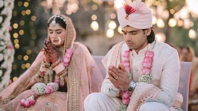 Neeraj Chopra tied the knot with Himani in an intimate ceremony. Neeraj Chopra tied the knot with Himani in an intimate ceremony.
