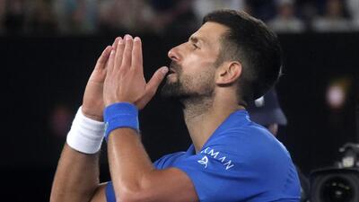 Novak Djokovic of Serbia celebrates after defeating Jiri Lehecka of the Czech Republic. (AP) Novak Djokovic of Serbia celebrates after defeating Jiri Lehecka of the Czech Republic. (AP)