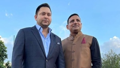 RJD MP Sanjay Yadav with Tejaswi Yadav. (Photo: Sanjay Yadav's X account) RJD MP Sanjay Yadav with Tejaswi Yadav. (Photo: Sanjay Yadav's X account)