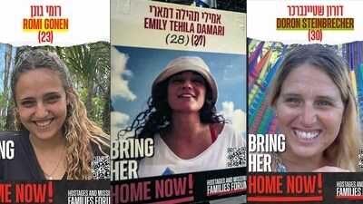 The three hostages released by Hamas on Sunday: Romi Gonen, Emily Damari and Doron Steinbrecher (REUTERS) The three hostages released by Hamas on Sunday: Romi Gonen, Emily Damari and Doron Steinbrecher (REUTERS)
