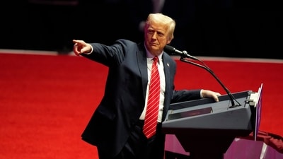 President-elect Donald Trump speaks at a rally ahead of the 60th Presidential Inauguration, Sunday, Jan. 19, 2025, in Washington. (AP Photo) President-elect Donald Trump speaks at a rally ahead of the 60th Presidential Inauguration, Sunday, Jan. 19, 2025, in Washington. (AP Photo)