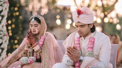 Neeraj Chopra shares picture from the wedding (X) Neeraj Chopra shares picture from the wedding (X)