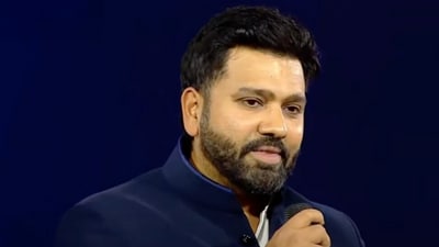 Rohit Sharma addresses fans at Wankhede Stadium (X) Rohit Sharma addresses fans at Wankhede Stadium (X)