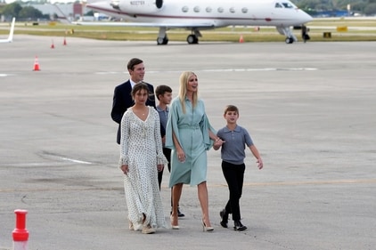 Ivanka Trump, Jared Kushner and family, arrive to board an Air Force Special Air Mission airplane as it stands ready for President-elect Donald Trump to arrive at Palm Beach International Airport Saturday, Jan. 18, 2025 in West Palm Beach, Fla., for travel to Washington. (AP Photo/Lynne Sladky) (AP) Ivanka Trump, Jared Kushner and family, arrive to board an Air Force Special Air Mission airplane as it stands ready for President-elect Donald Trump to arrive at Palm Beach International Airport Saturday, Jan. 18, 2025 in West Palm Beach, Fla., for travel to Washington. (AP Photo/Lynne Sladky) (AP)