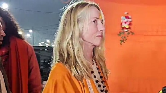 Laurene Powell Jobs, wife of the late Apple co-founder Steve Jobs, is at the Mahakumbh Mela 2025. She was given the Hindu name 'Kamala' by the Panchayati Akhada Shri Niranjania year ago. Her guru and the head seer of the Akhada had told ANI that she now wants to join 'Sanantan Dharma' and learn the tradition.&nbsp;(ANI)
