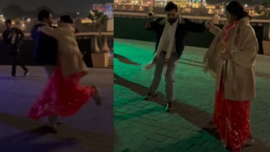 A Rajasthani man brought a smile to his wife’s face with a charming and lively dance to the song You Are My Soniya. (Instagram/jaishree___tanwar)