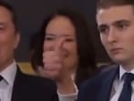 Elon Musk, an honored guest and Trump's staunch supporter, was seen on camera grinning and cheering. However, Barron Trump, 18, who was standing next to Musk, remained silent. 