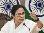 West Bengal chief minister Mamata Banerjee addresses a press conference at Nabanna, in Howrah. 