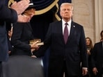 Donald Trump arrives for inauguration ceremonies in the Rotunda of the US Capitol on January 20, 2025 in Washington, DC. Donald Trump arrives for inauguration ceremonies in the Rotunda of the US Capitol on January 20, 2025 in Washington, DC.