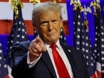 US President-elect Donald Trump at the Palm Beach County Convention Centre in Florida, 