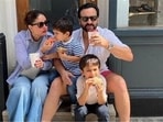Kareena Kapoor with Saif Ali Khan and kids. Kareena Kapoor with Saif Ali Khan and kids.