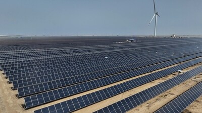 An aerial view of the world’s largest renewable energy plant, the 30 GW Khavda Renewable Energy Park, in Kutch. (ANI) An aerial view of the world’s largest renewable energy plant, the 30 GW Khavda Renewable Energy Park, in Kutch. (ANI)
