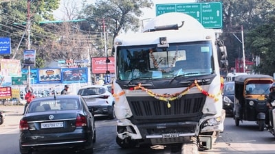 In the Shimla area of Himachal Pradesh, a truck carrying cement crashed into a ravine on Monday, killing two brothers, according to authorities. (PTI/Bipin Nautiyal/representative) In the Shimla area of Himachal Pradesh, a truck carrying cement crashed into a ravine on Monday, killing two brothers, according to authorities. (PTI/Bipin Nautiyal/representative)
