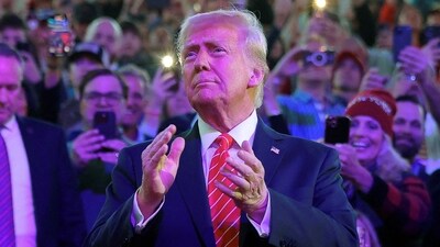 U.S. President-elect Donald Trump arrives to attend a rally the day before he is scheduled to be inaugurated for a second term, in Washington, U.S., January 19, 2025. (REUTERS/Carlos Barria)