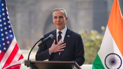 Outgoing US Ambassador to India Eric Garcetti. (PTI) Outgoing US Ambassador to India Eric Garcetti. (PTI)